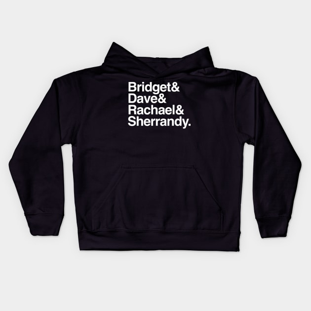 SQUAWKING DEAD Host Names (White Text) Kids Hoodie by SQUAWKING DEAD